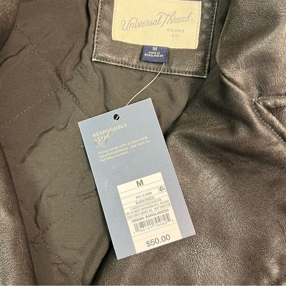 Universal Thread Women's Classic Moto Faux Leather Jacket Black Size M - Picture 9 of 11